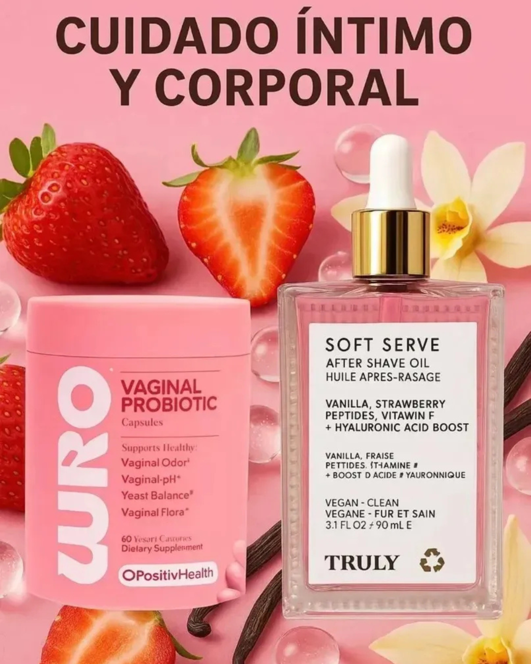 Uro Probióticos + Oil Truly Fresa Cuidado Íntimo Mujer Fresa