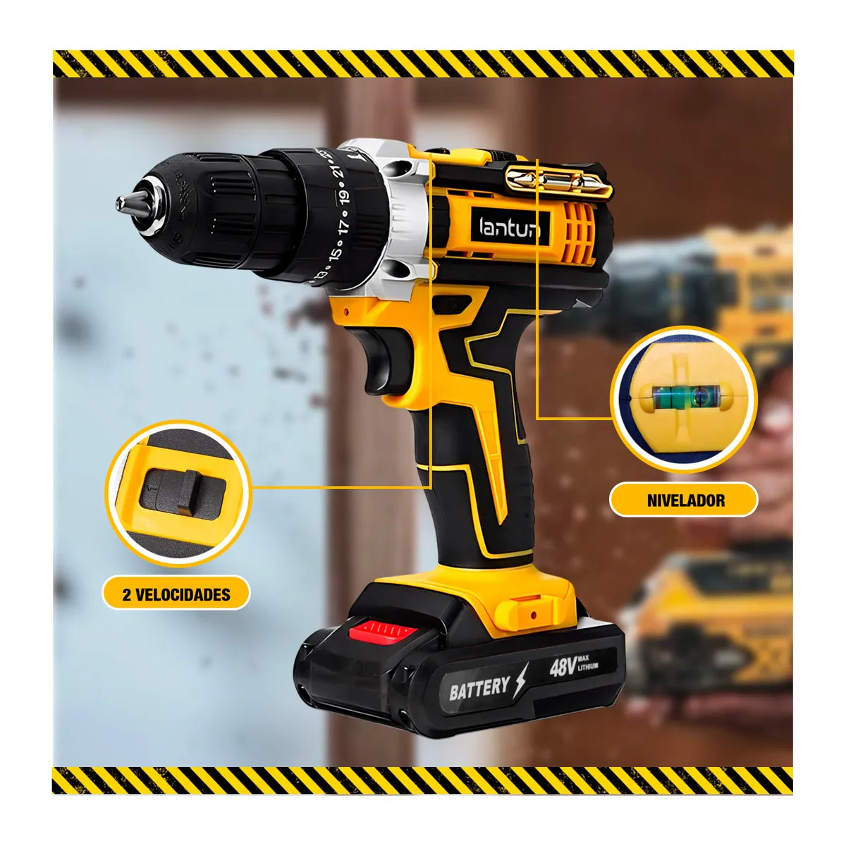 Taladro Percutor Inalámbrico LANTUN PRO FORCE 🔥