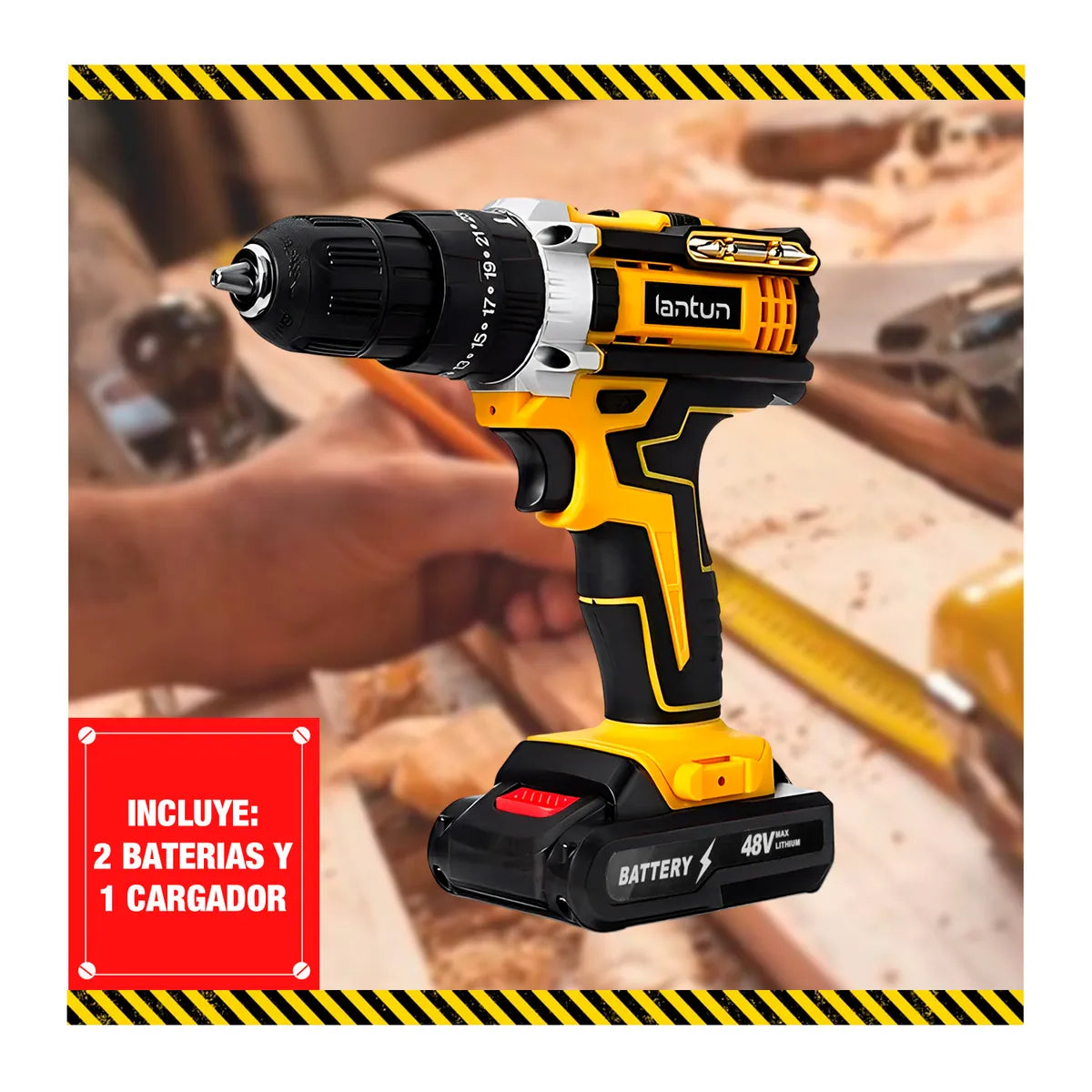 Taladro Percutor Inalámbrico LANTUN PRO FORCE 🔥